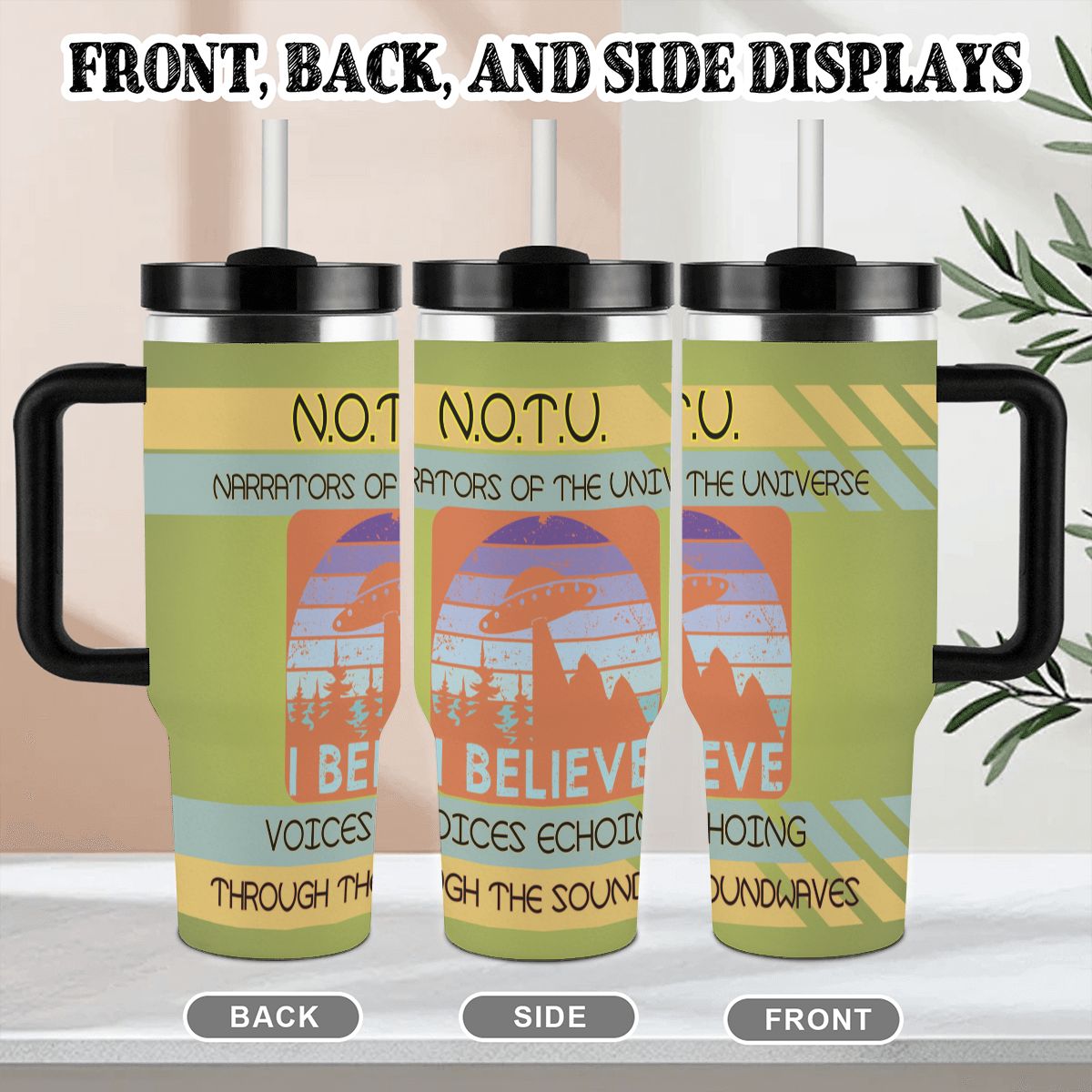 40oz Tumbler with Handle and Straw (Made in USA)