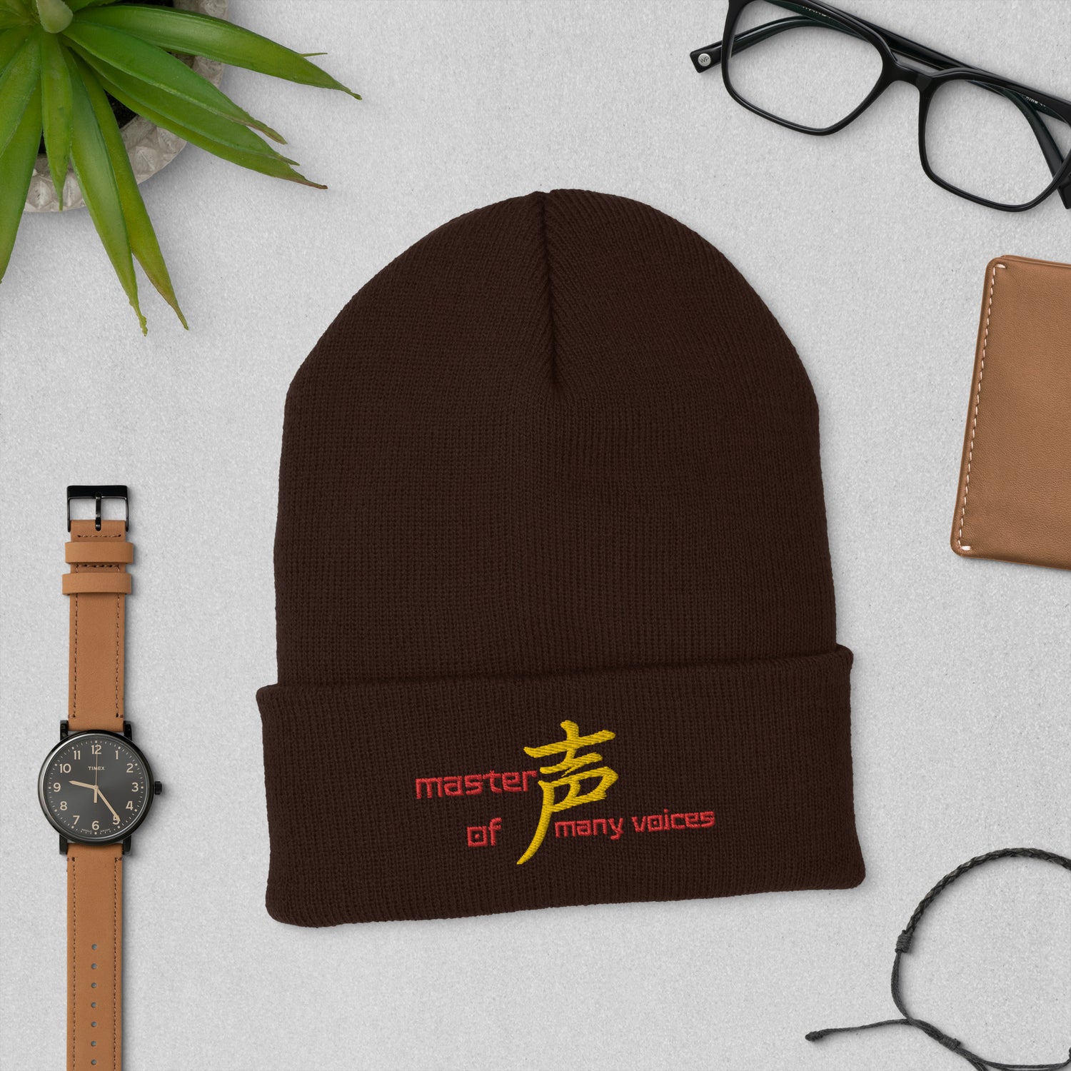 SOTVO Booth Wear: Japanese Symbol for Voices: V.O. Actor: Classic Stylish Cuffed Beanie