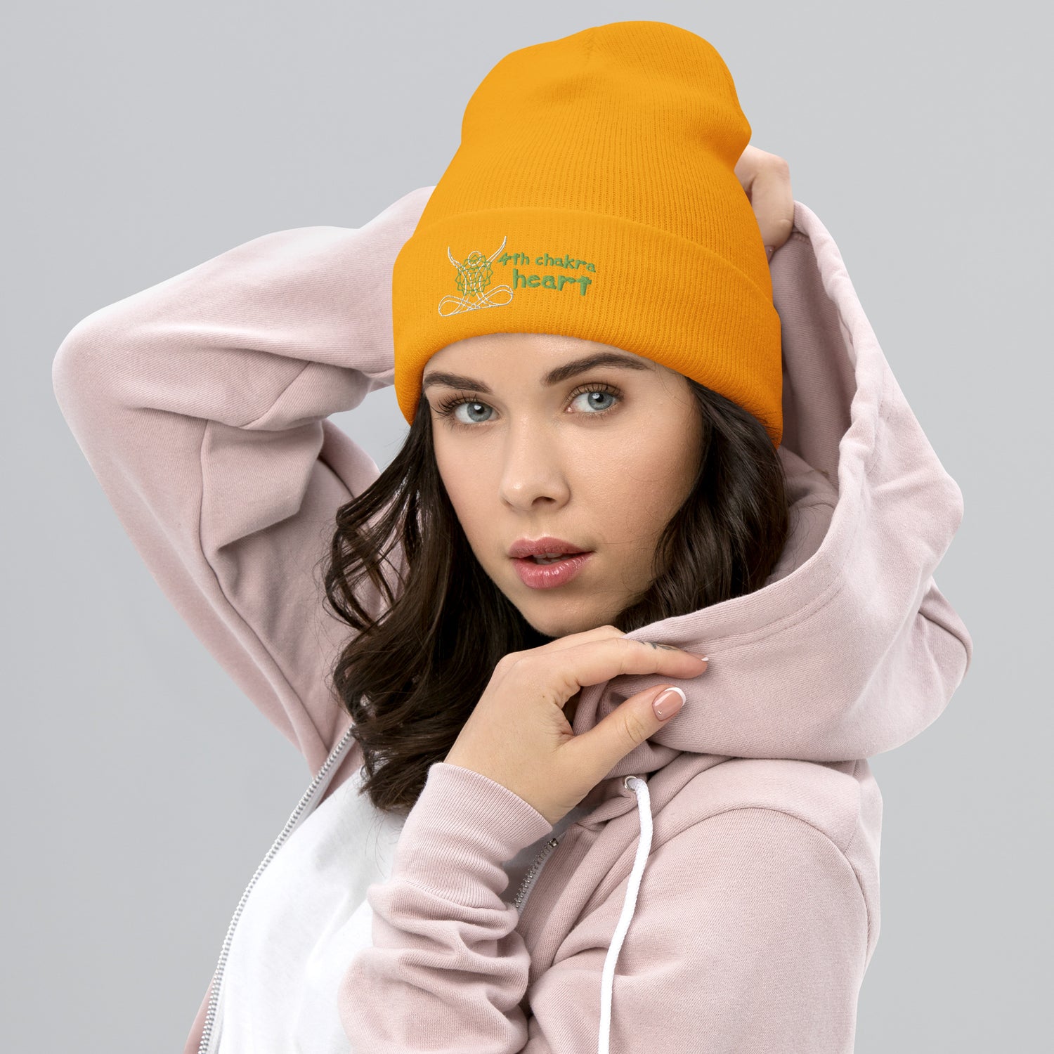 Motivational Yoga 4th Heart Chakra: Classic Stylish Cuffed Beanie