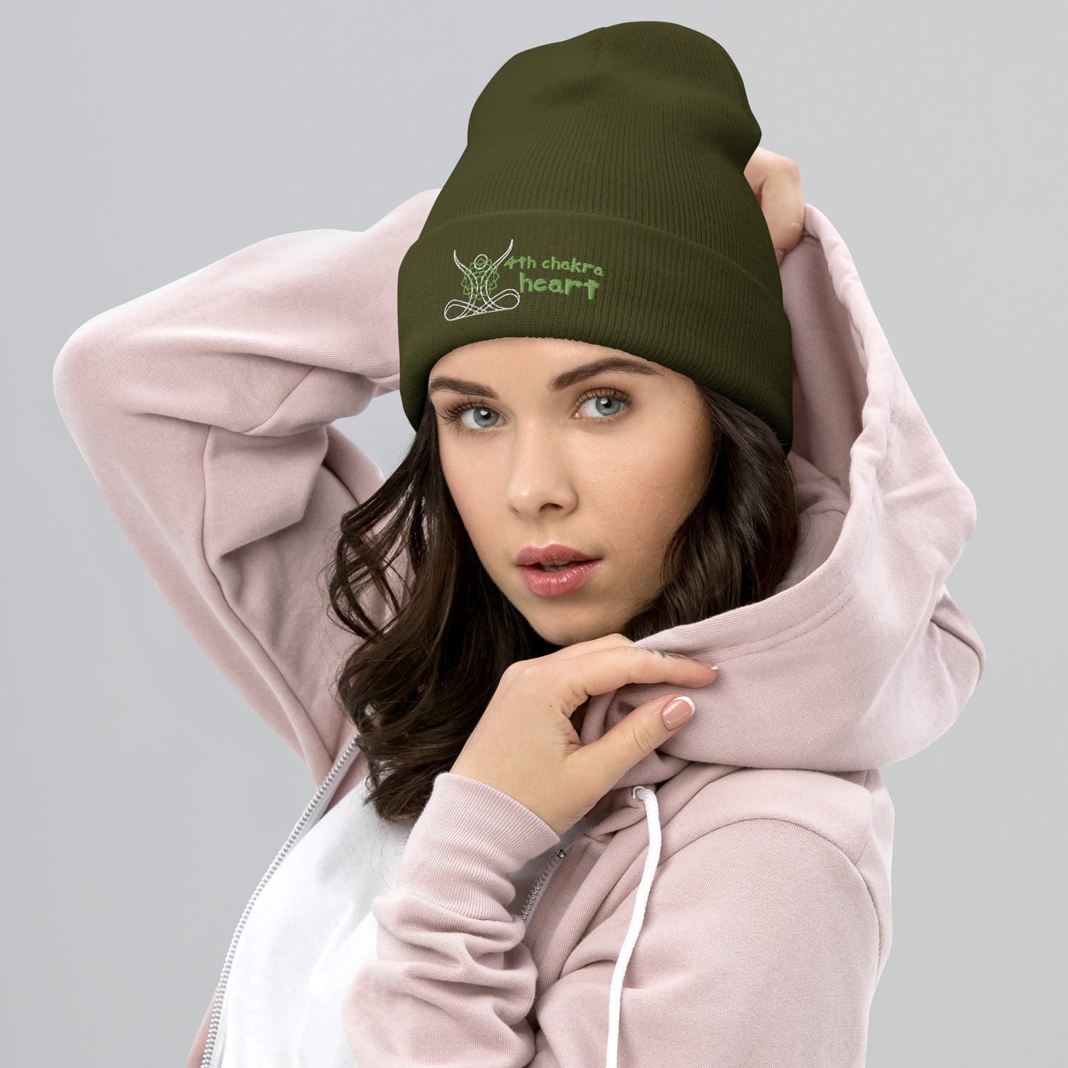 Motivational Yoga 4th Heart Chakra: Classic Stylish Cuffed Beanie