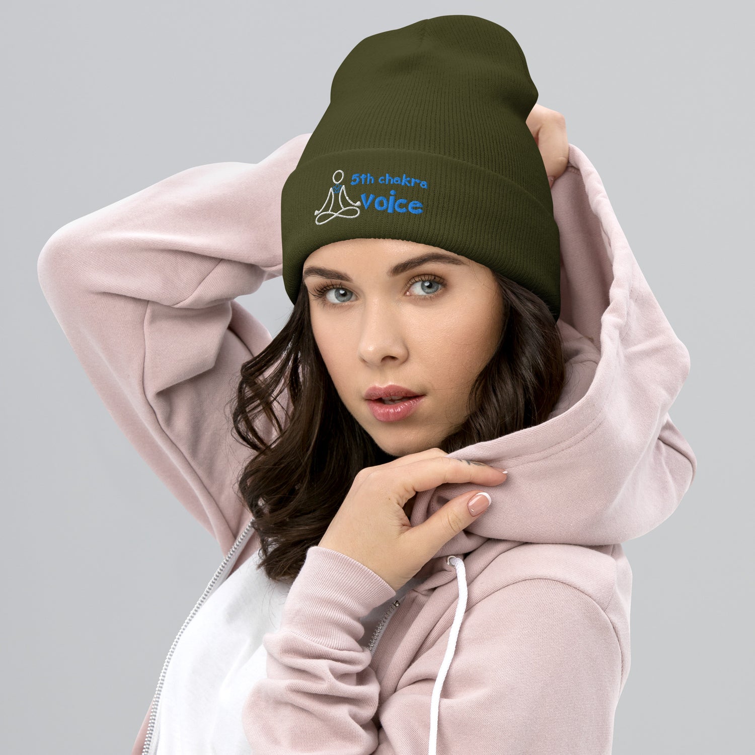 Motivational 5th Throat &quot;Voice&quot; Chakra: Classic Stylish Cuffed Beanie