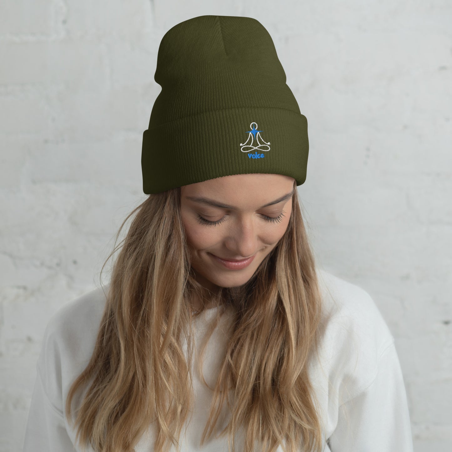 Motivational Yoga 5th Throat "Voice" Chakra: Classic Stylish Cuffed Beanie