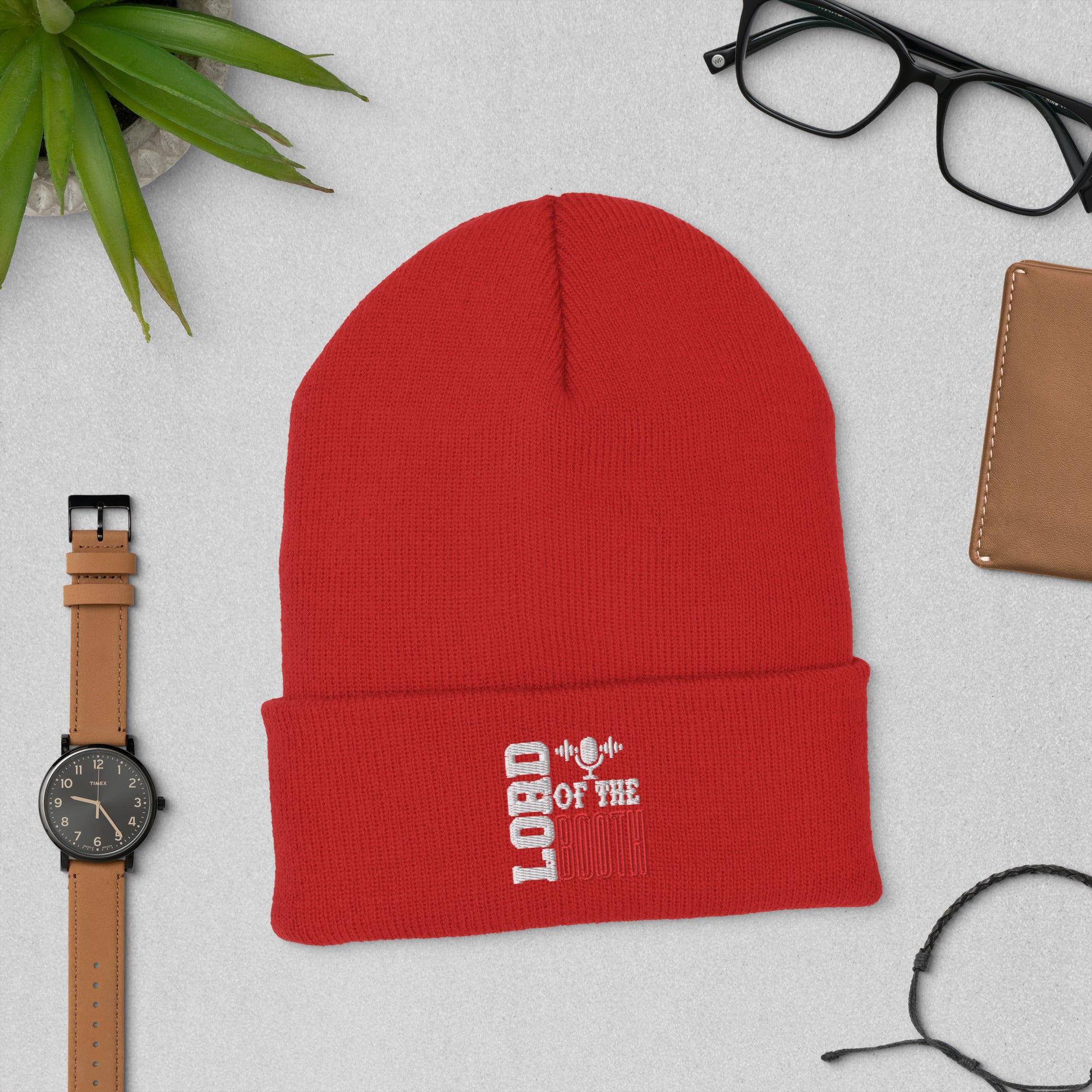 SOTVO Booth Wear: V.O. LORD of the Booth: Red: Classic Stylish Cuffed Beanie