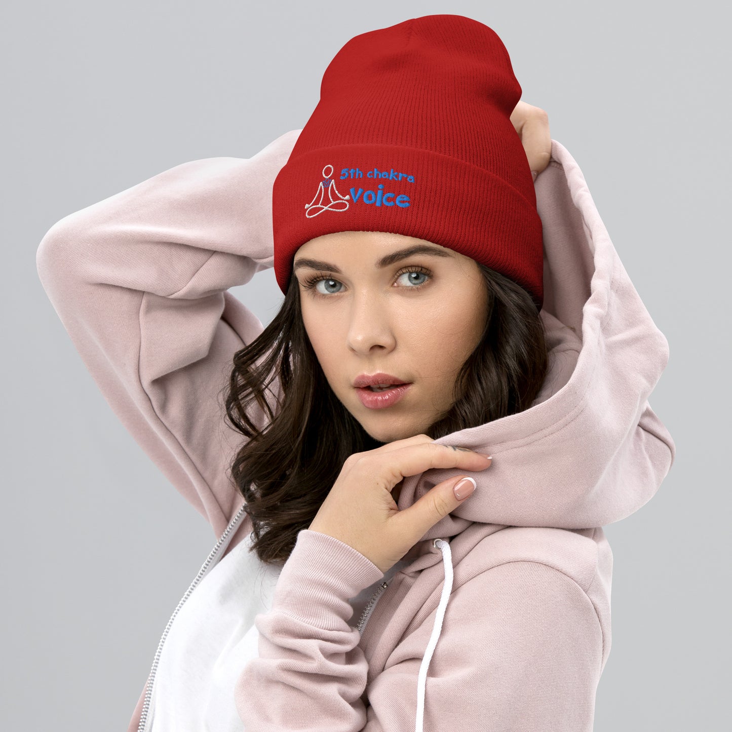 Motivational 5th Throat "Voice" Chakra: Classic Stylish Cuffed Beanie