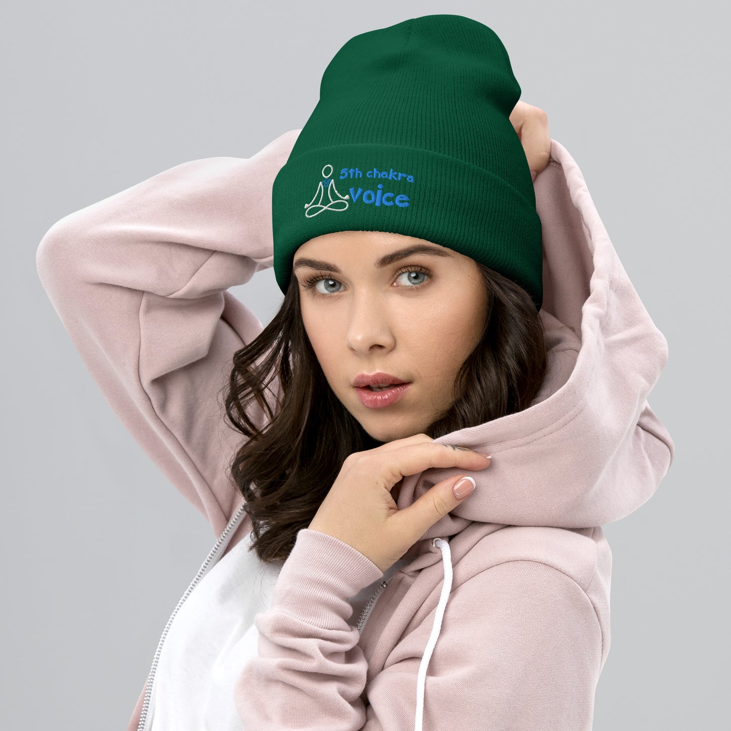 Motivational 5th Throat "Voice" Chakra: Classic Stylish Cuffed Beanie