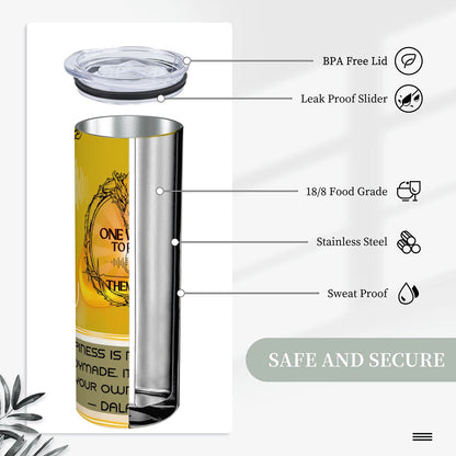 20oz Straight Stainless Steel Tumbler with Straw（Made in USA)