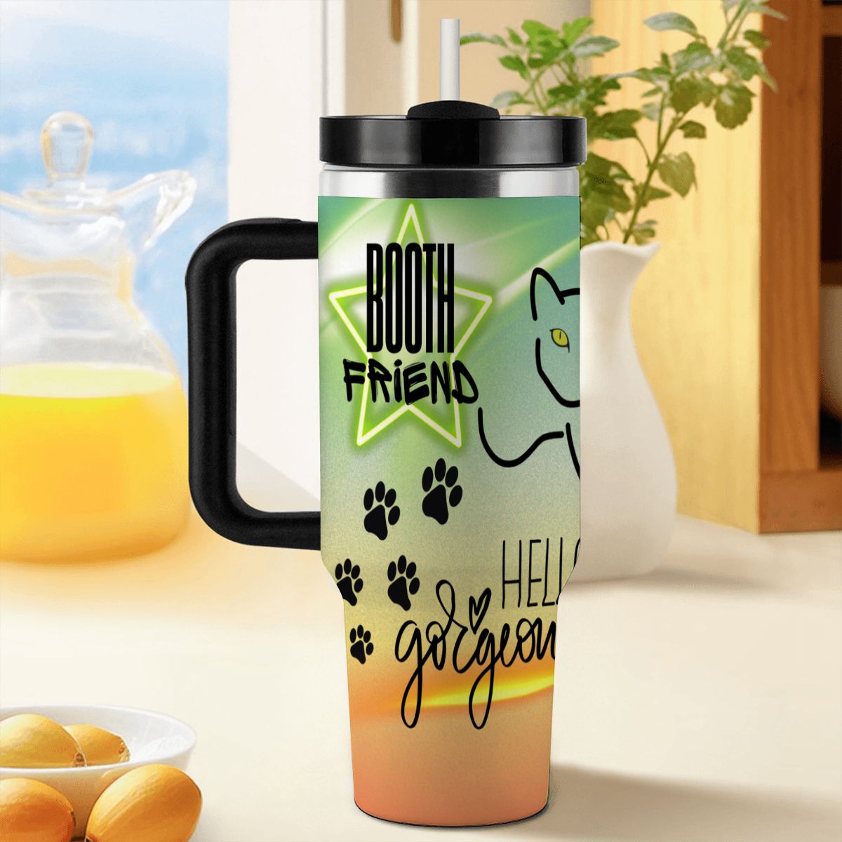 40oz Tumbler with Handle and Straw (Made in USA)