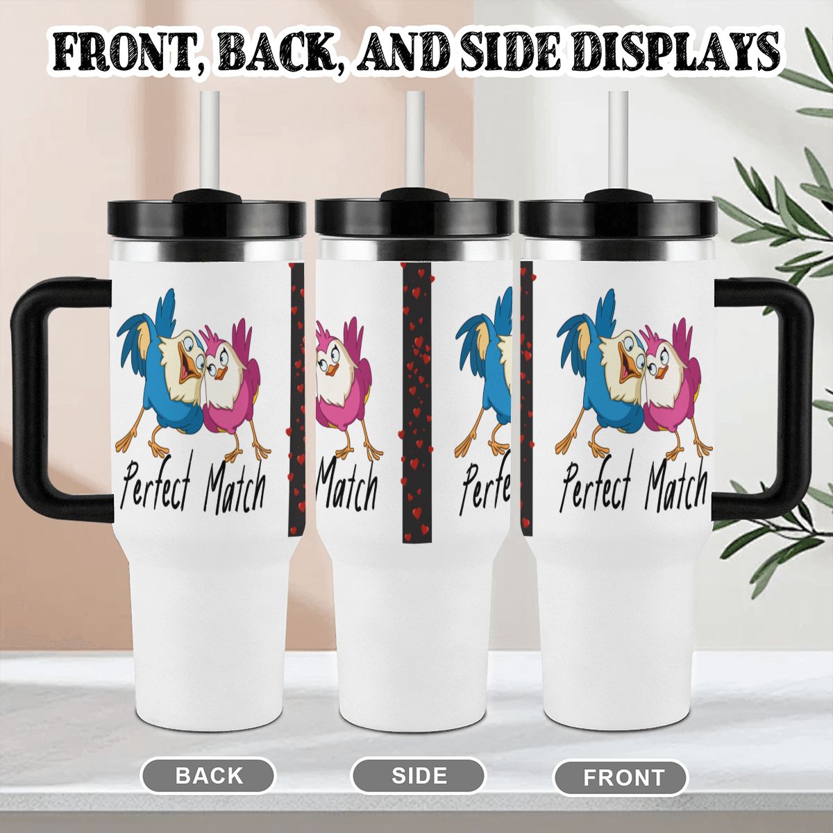 40oz Tumbler with Handle and Straw (Made in USA)