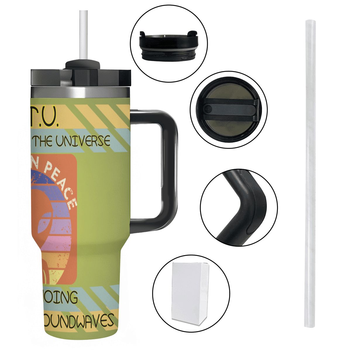 40oz Tumbler with Handle and Straw (Made in USA)