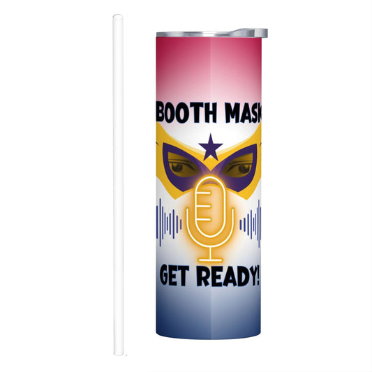 BOOTH MASK: SUPER HERO: 20oz Straight Stainless Steel Tumbler with Straw