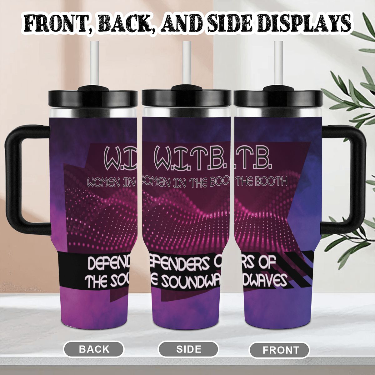 40oz Tumbler with Handle and Straw (Made in USA)