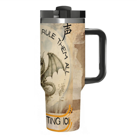 One Voice To Rule Them All: 40oz Stainless Steel Tumbler with Handle and Straw
