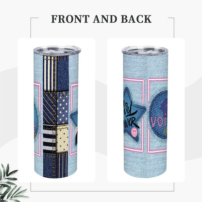 20oz Straight Stainless Steel Tumbler with Straw