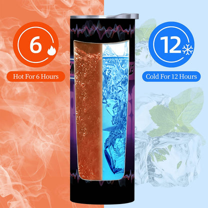 20oz Straight Stainless Steel Tumbler with Straw（Made in USA)