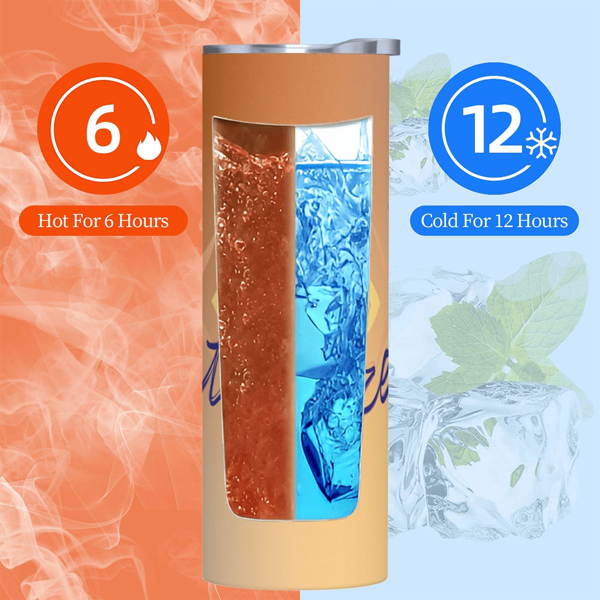 20oz Straight Stainless Steel Tumbler with Straw