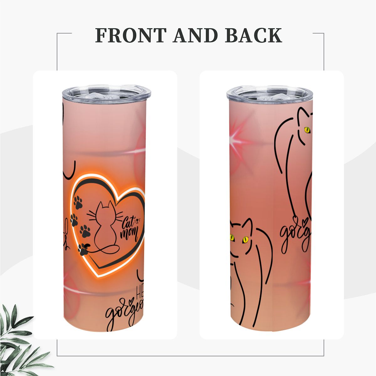 20oz Straight Stainless Steel Tumbler with Straw