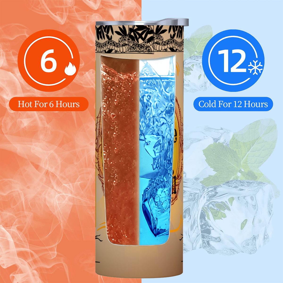 20oz Straight Stainless Steel Tumbler with Straw（Made in USA)