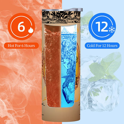 20oz Straight Stainless Steel Tumbler with Straw（Made in USA)