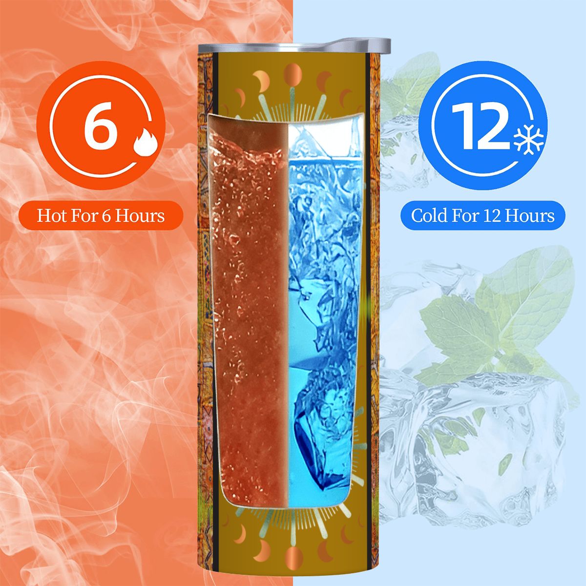20oz Straight Stainless Steel Tumbler with Straw（Made in USA)