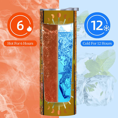 20oz Straight Stainless Steel Tumbler with Straw（Made in USA)