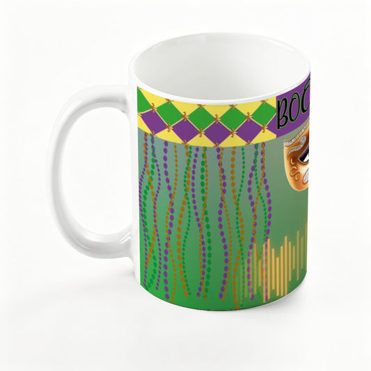 BOOTH MASK: MARDI GRAS: Large Colorful Mug (15oz)