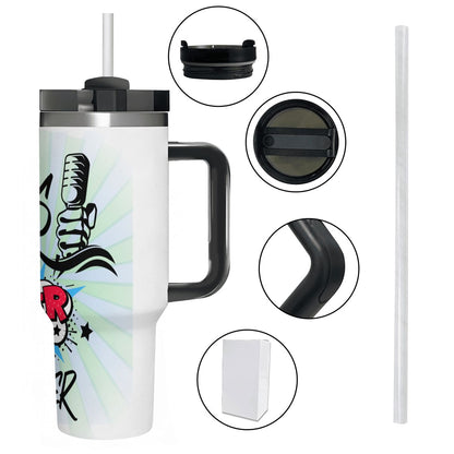 40oz Tumbler with Handle and Straw (Made in USA)