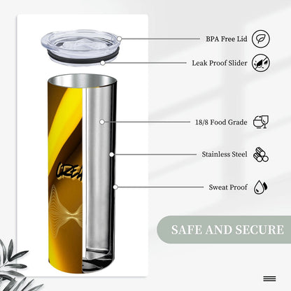 20oz Straight Stainless Steel Tumbler with Straw