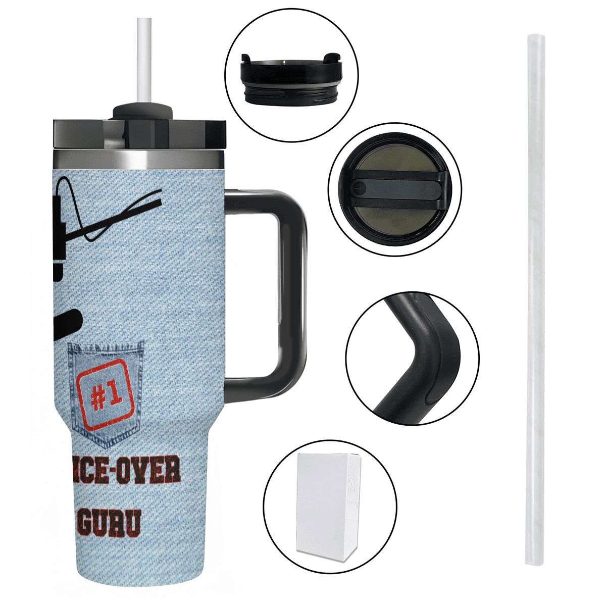 40oz Tumbler with Handle and Straw (Made in USA)