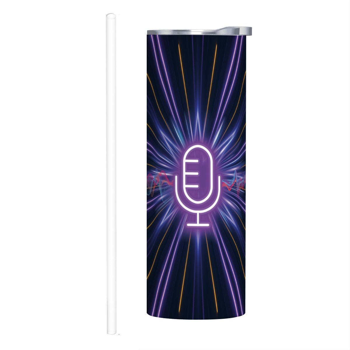 20oz Straight Stainless Steel Tumbler with Straw（Made in USA)