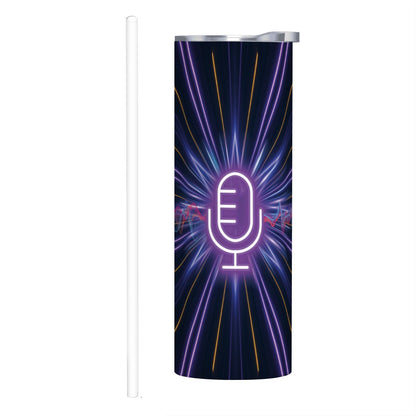 20oz Straight Stainless Steel Tumbler with Straw（Made in USA)