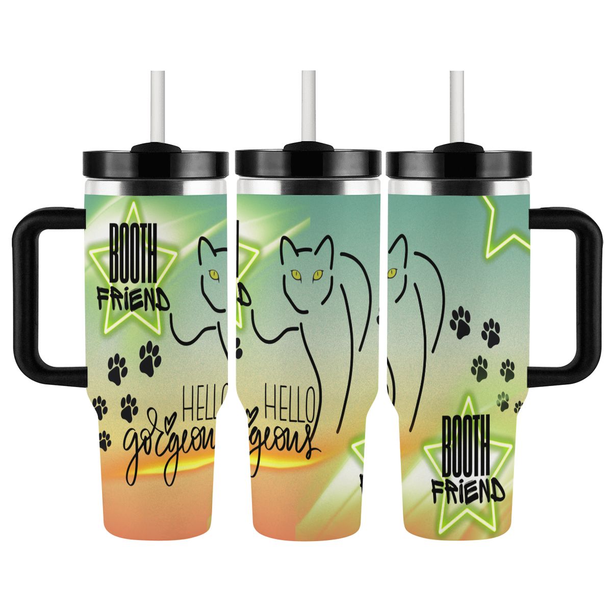 40oz Tumbler with Handle and Straw (Made in USA)
