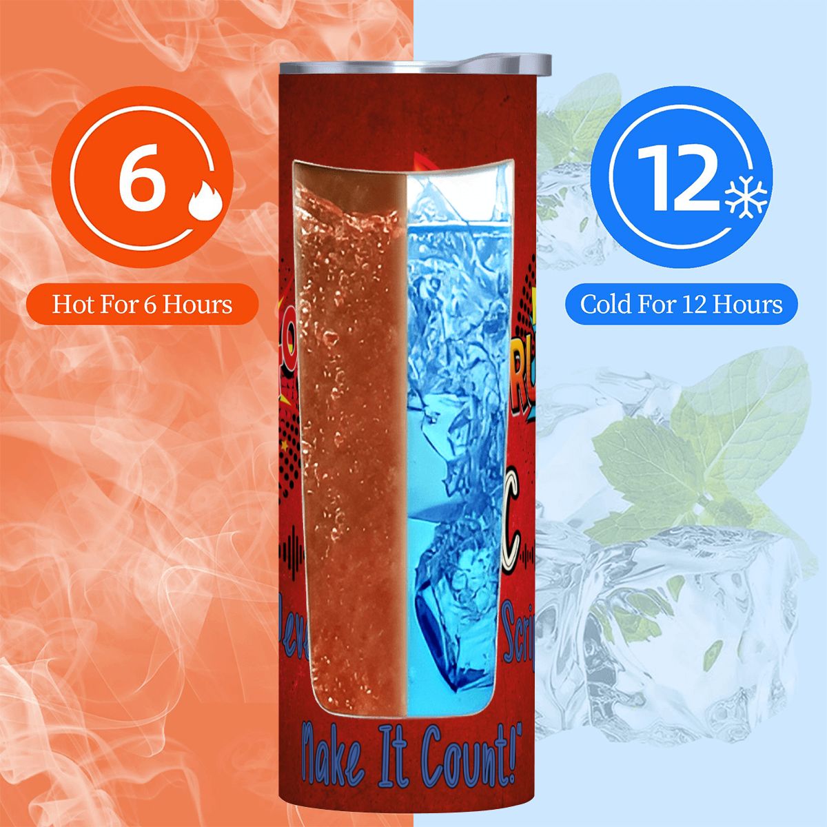20oz Straight Stainless Steel Tumbler with Straw（Made in USA)