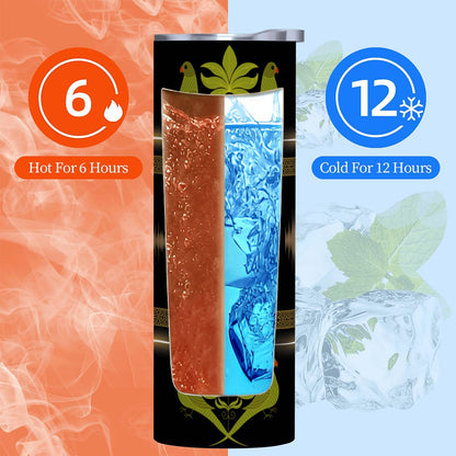 20oz Straight Stainless Steel Tumbler with Straw（Made in USA)