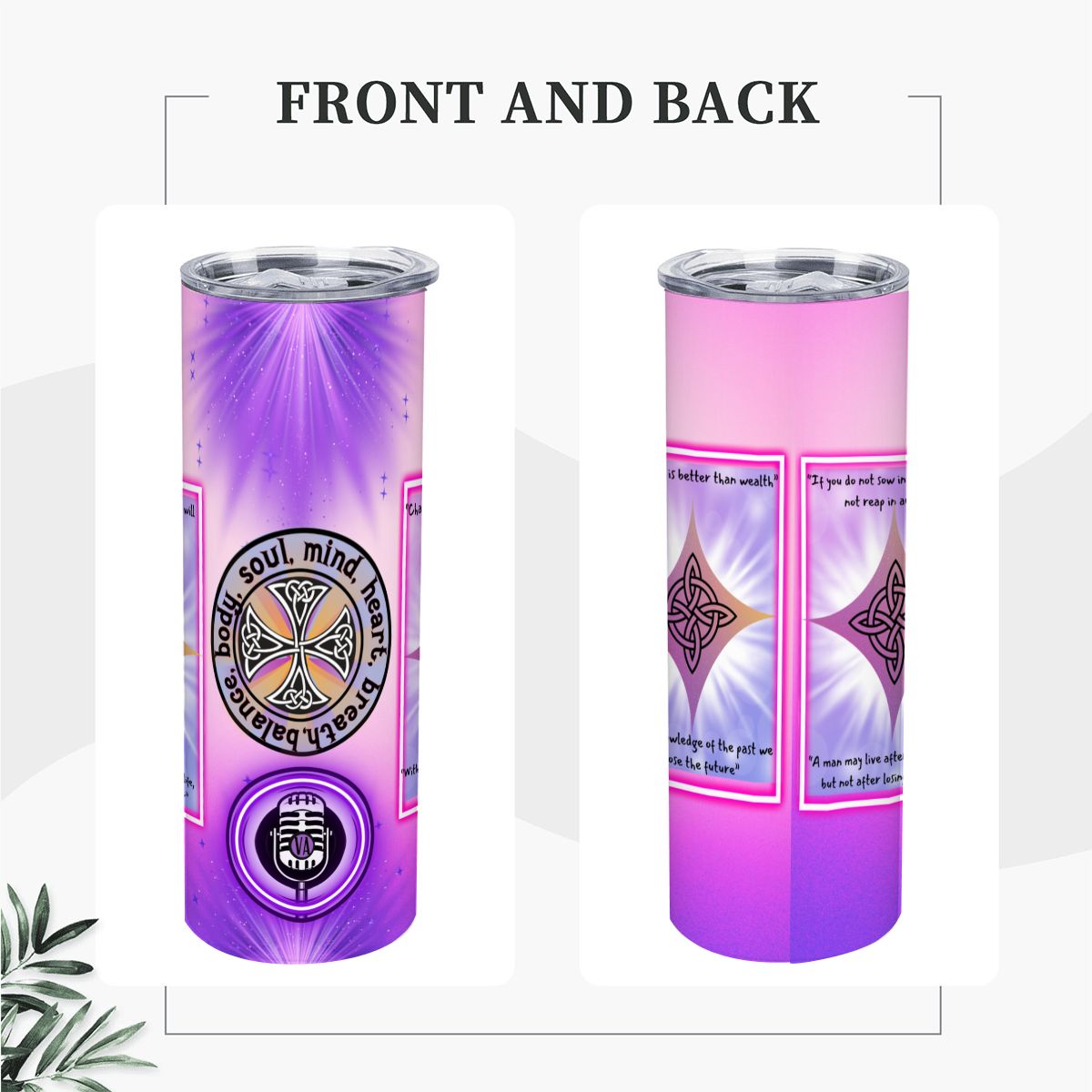 20oz Straight Stainless Steel Tumbler with Straw