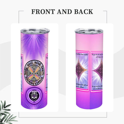 20oz Straight Stainless Steel Tumbler with Straw