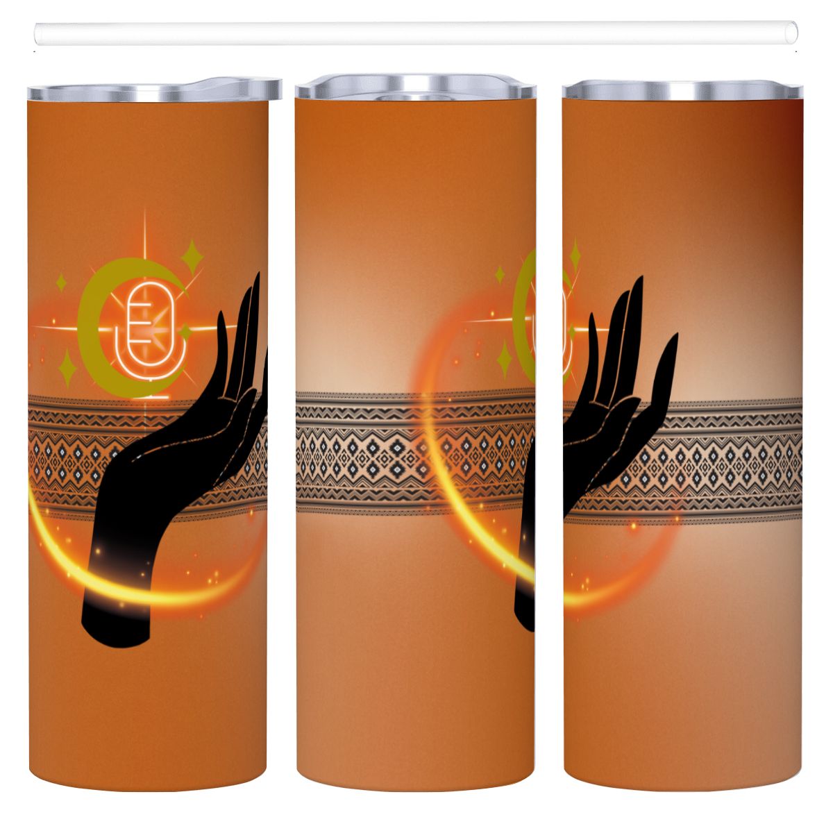 20oz Straight Stainless Steel Tumbler with Straw