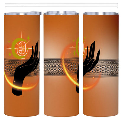 20oz Straight Stainless Steel Tumbler with Straw
