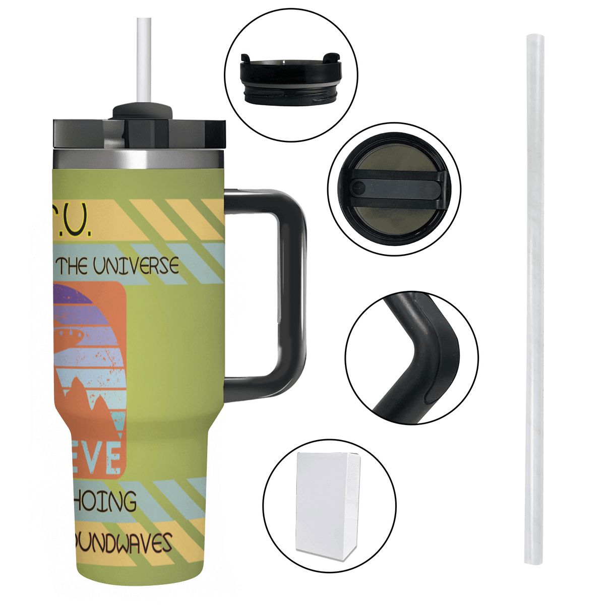 40oz Tumbler with Handle and Straw (Made in USA)