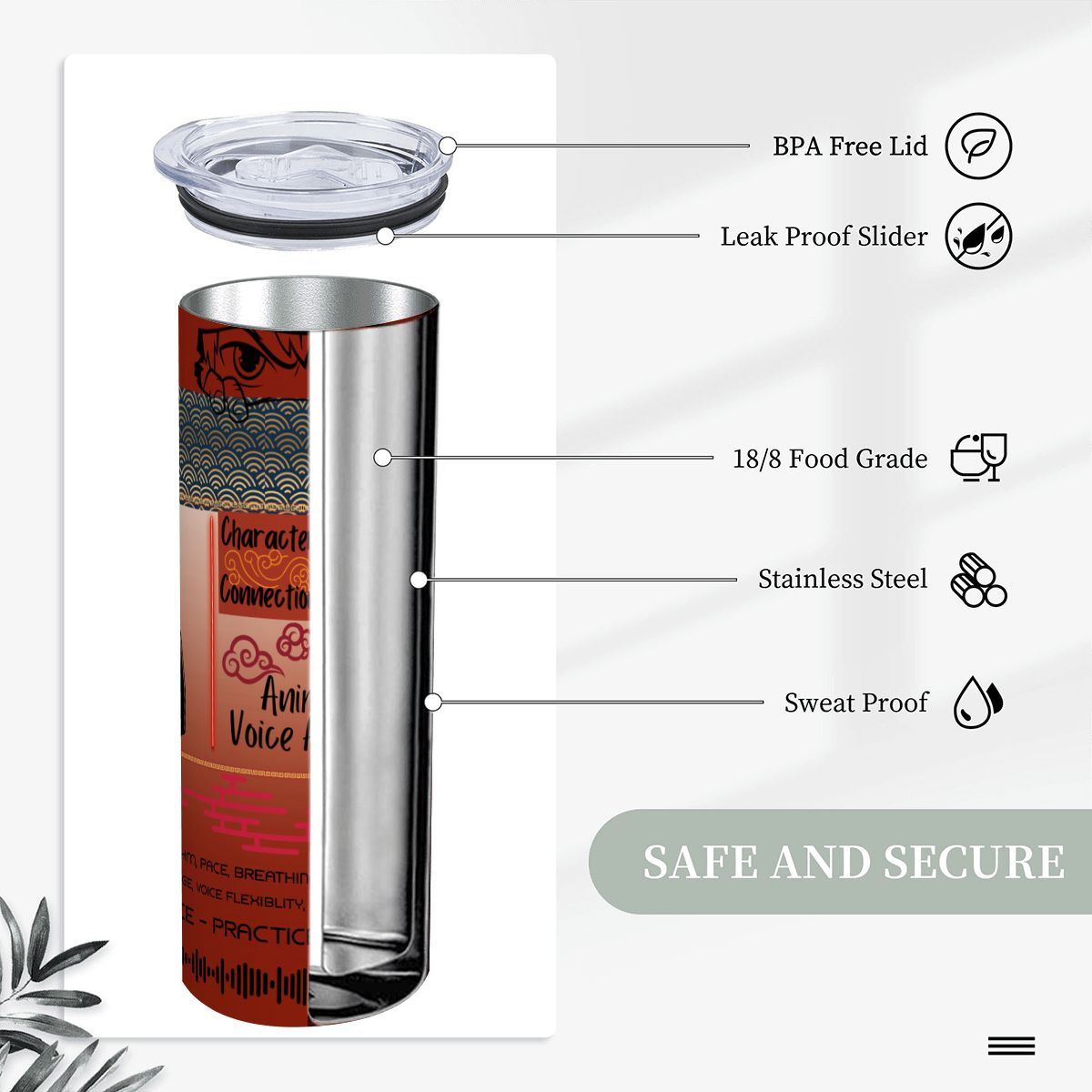 20oz Straight Stainless Steel Tumbler with Straw（Made in USA)