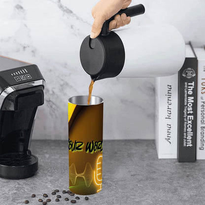 20oz Straight Stainless Steel Tumbler with Straw