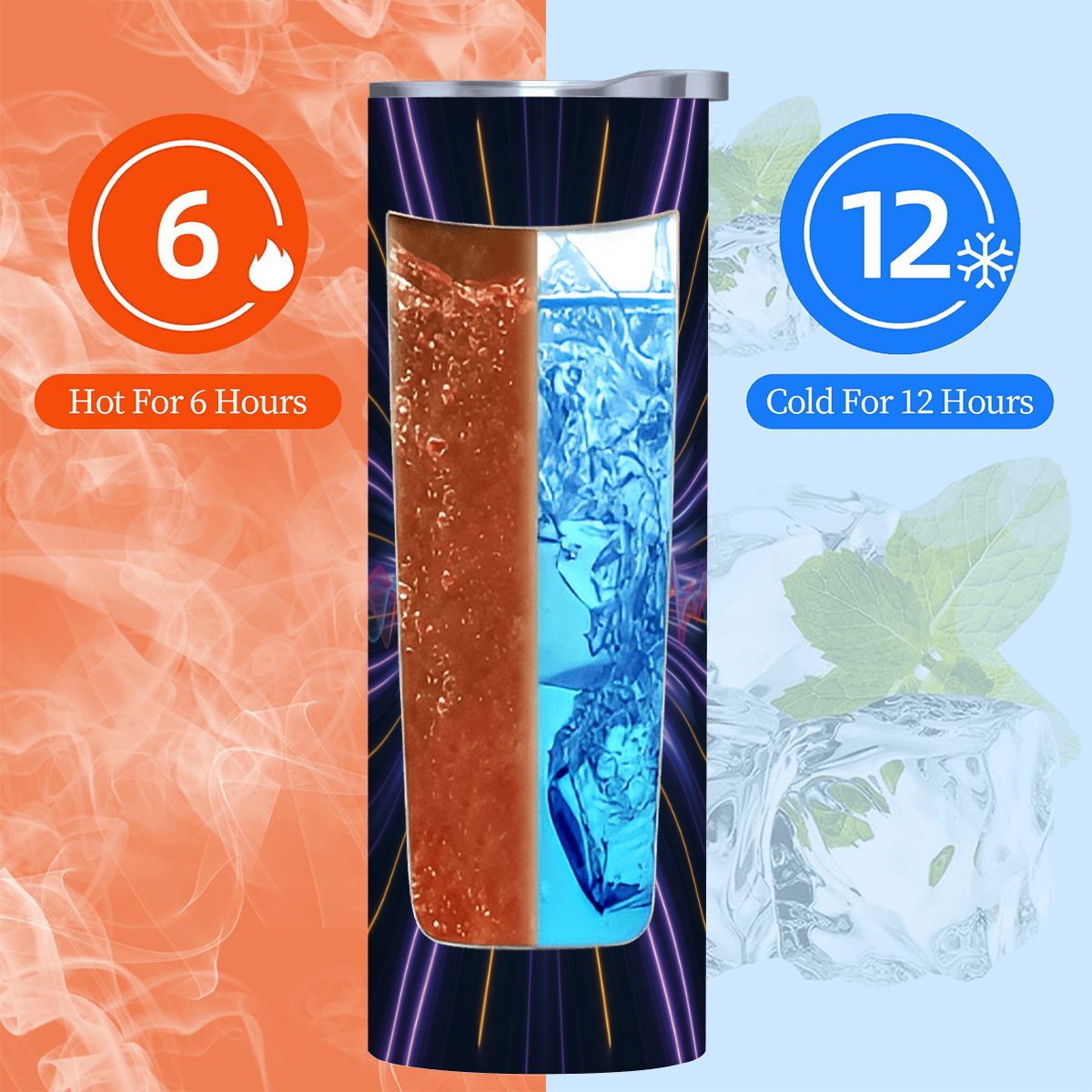 20oz Straight Stainless Steel Tumbler with Straw（Made in USA)