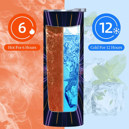 20oz Straight Stainless Steel Tumbler with Straw（Made in USA)