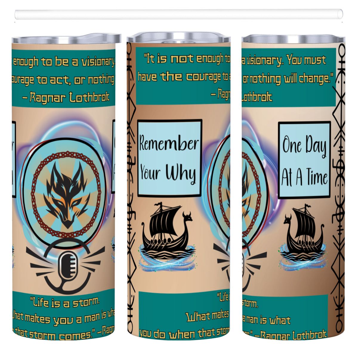 20oz Straight Stainless Steel Tumbler with Straw（Made in USA)