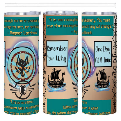 20oz Straight Stainless Steel Tumbler with Straw（Made in USA)
