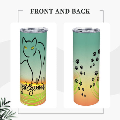 20oz Straight Stainless Steel Tumbler with Straw
