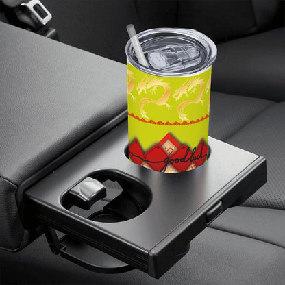 20oz Straight Stainless Steel Tumbler with Straw（Made in USA)