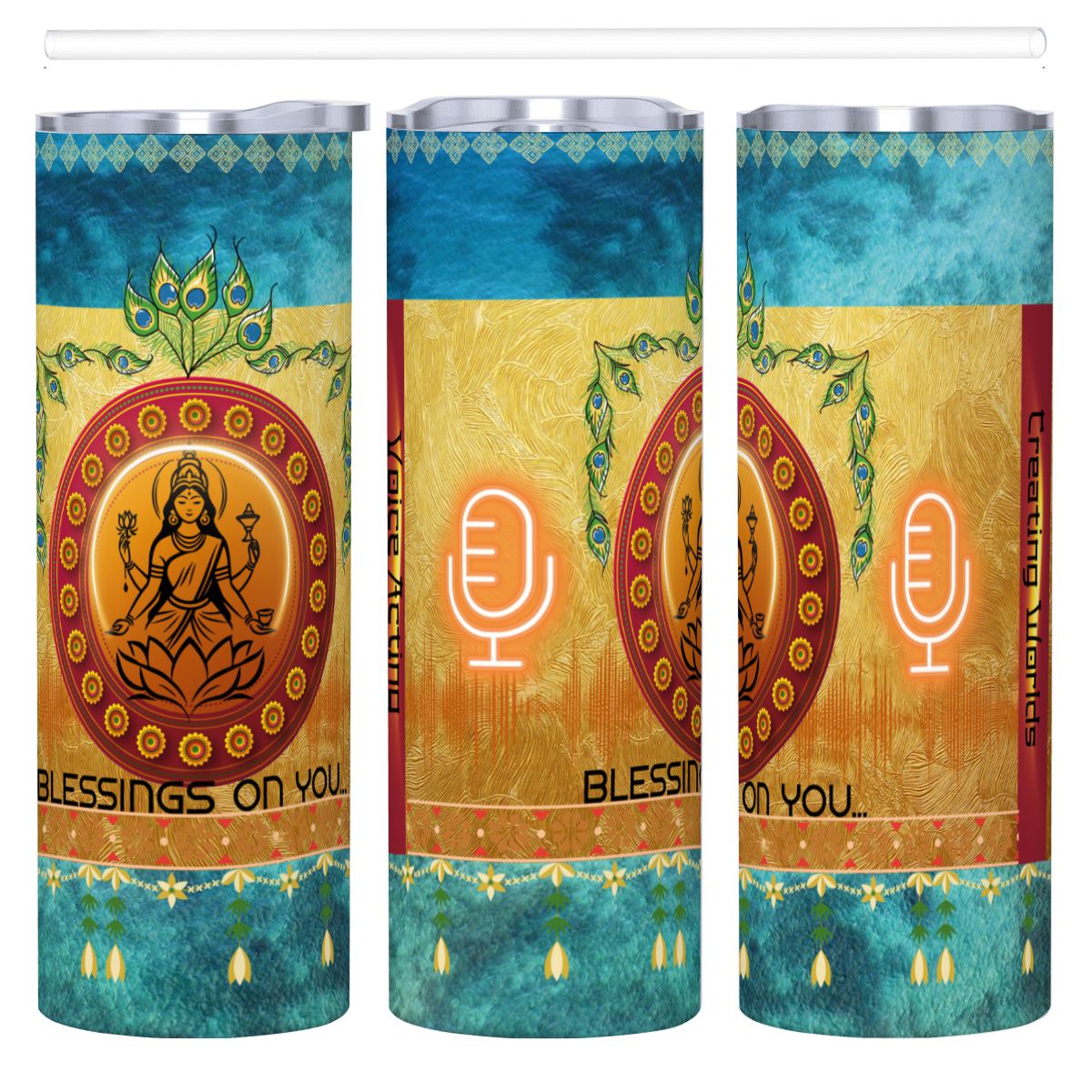20oz Straight Stainless Steel Tumbler with Straw