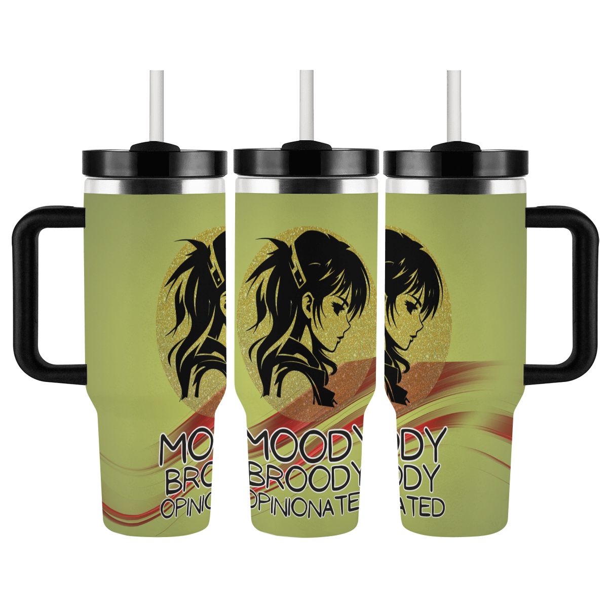 40oz Tumbler with Handle and Straw (Made in USA)