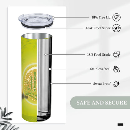20oz Straight Stainless Steel Tumbler with Straw（Made in USA)