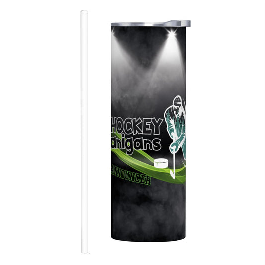 VOICE: HOCKEY STYLE: 20oz Straight Stainless Steel Tumbler with Straw